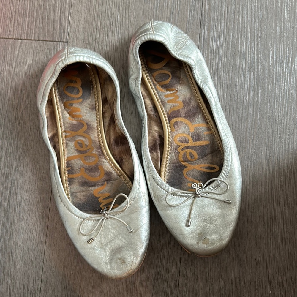 Silver Ballet Flat